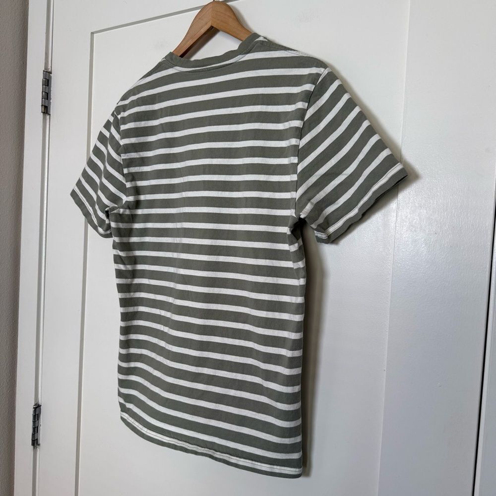 Everlane Tee T-Shirt Mens Sz M Green Striped Short Sleeve Organic Cotton Casual - Picture 6 of 9